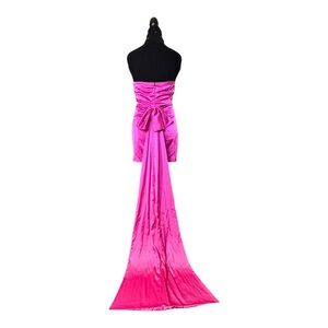 Elegant Backless Fuchsia Dress
